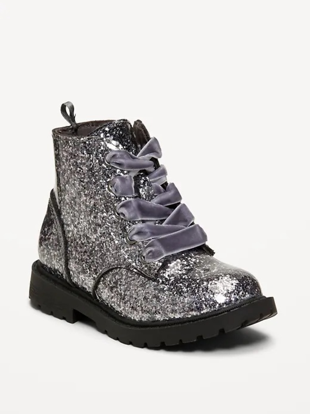 Old Navy Glitter Side-Zip Combat Boots for Toddler Girls